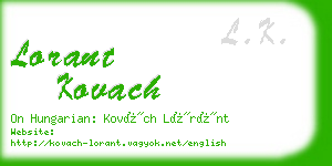 lorant kovach business card